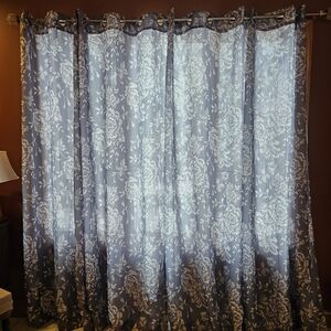 Gray & White Floral Curtains [4]